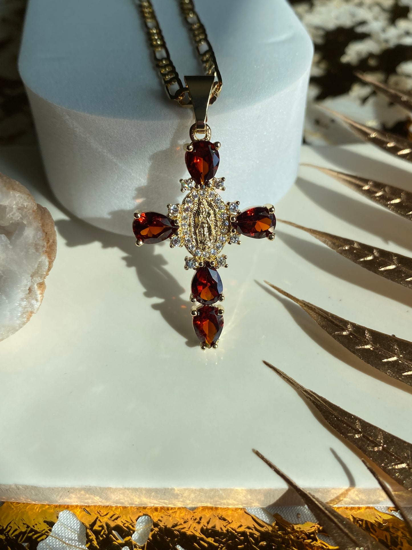 Virgencita cross necklaces