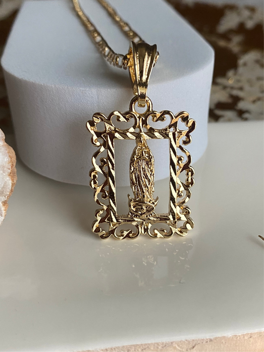 Framed Virgencita Necklace