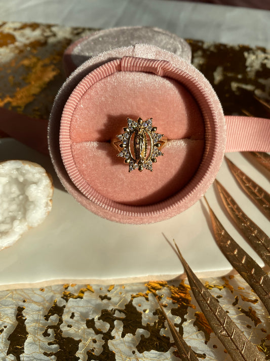 Crystal virgencita ring