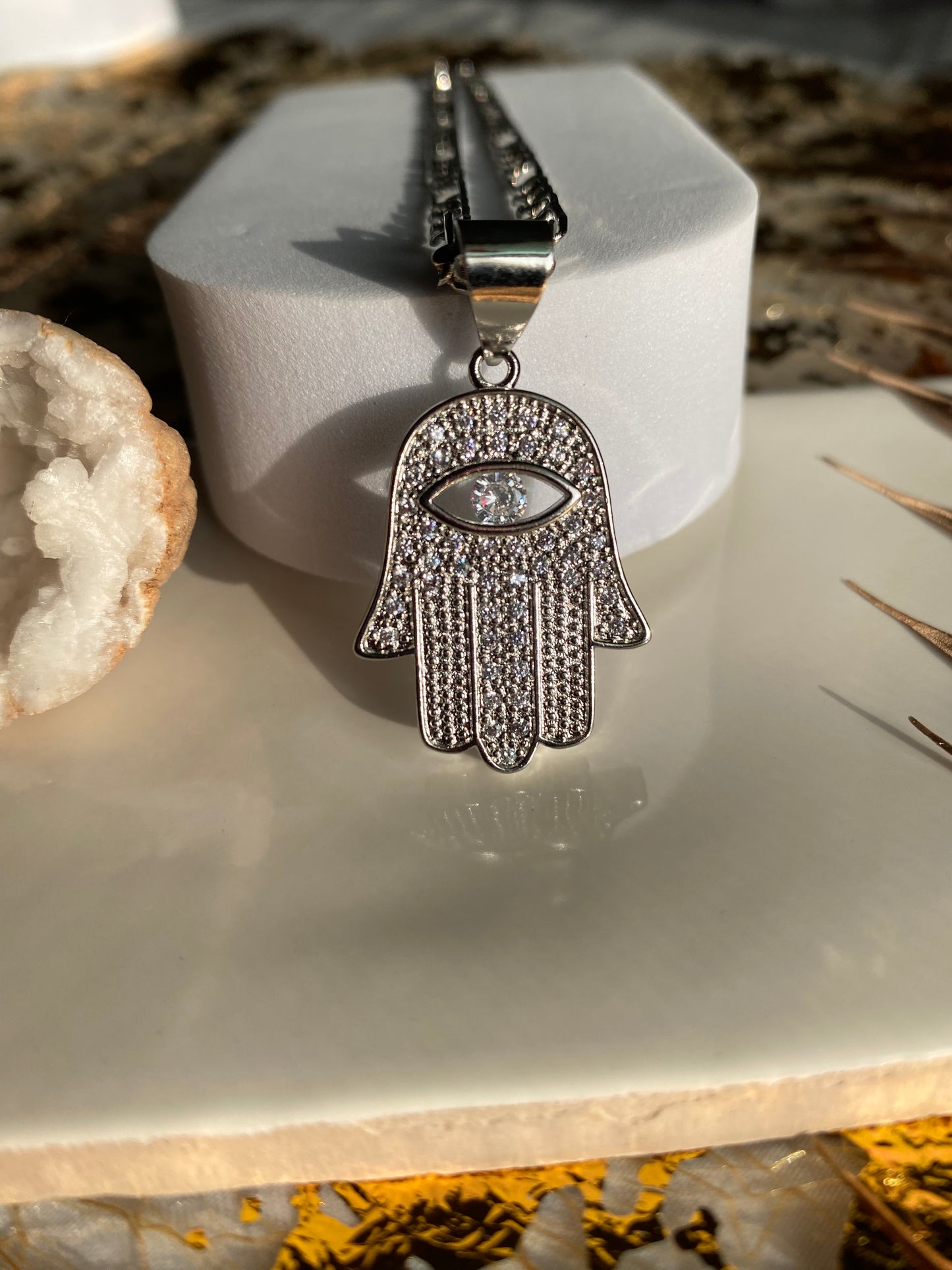 Silver hamsa Necklace