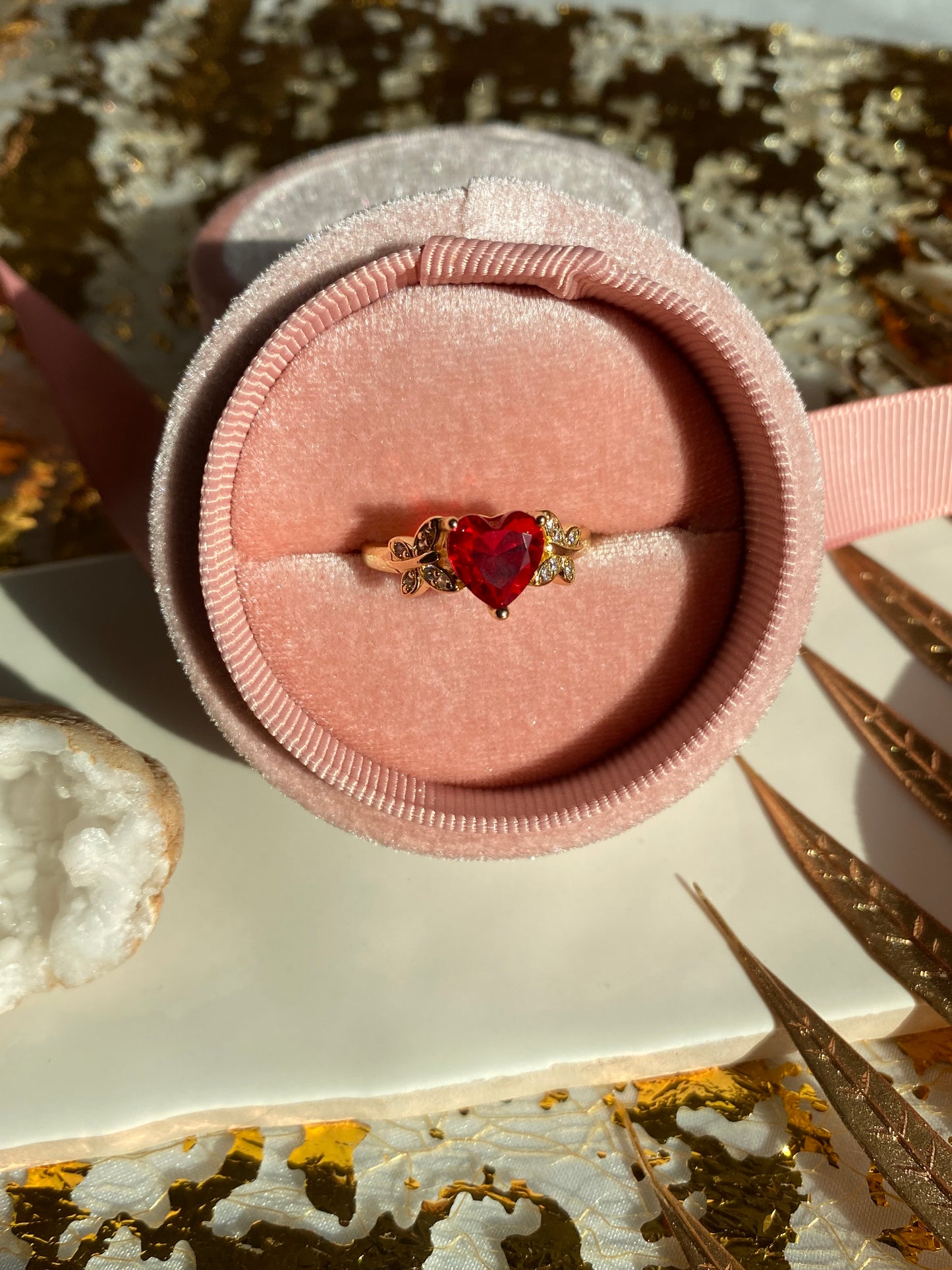 Butterfly heart ring