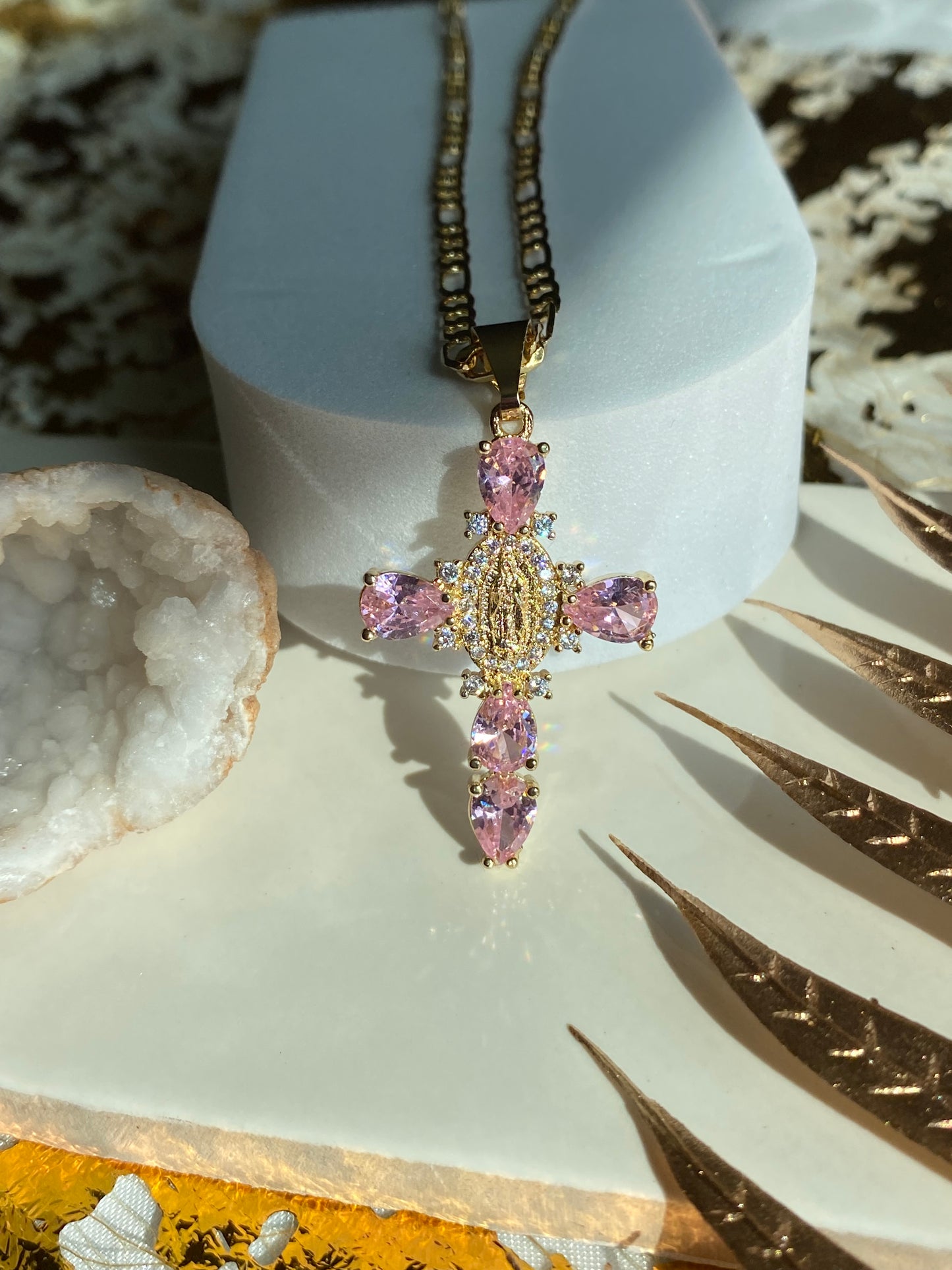 Virgencita cross necklaces