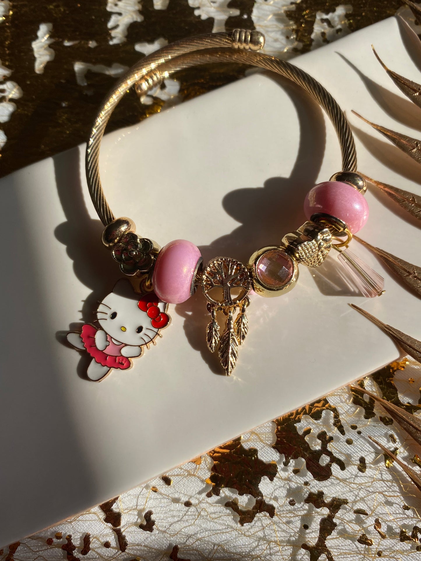 Pink HK charm bracelet