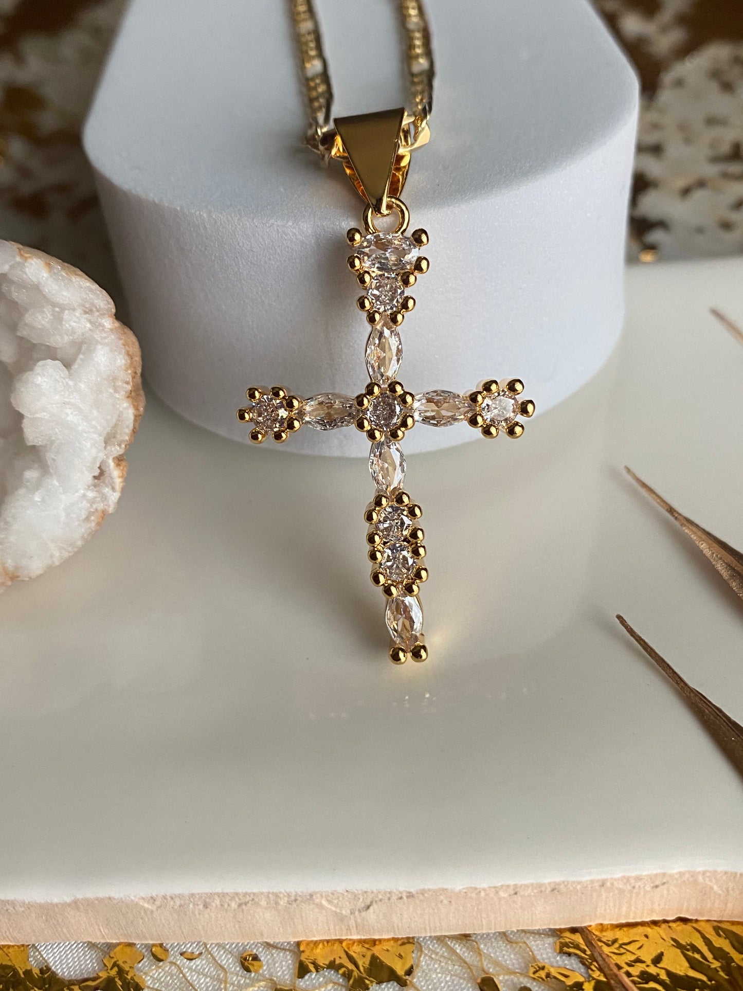 Queen cross necklace