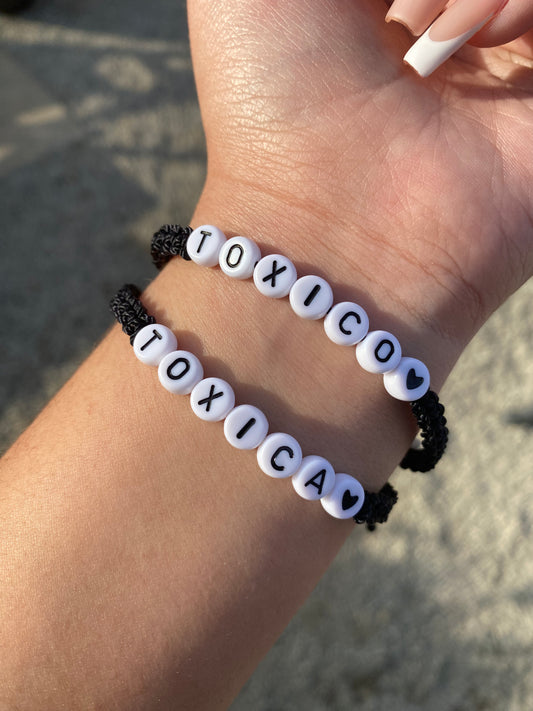 Toxico and Toxica matching bracelets