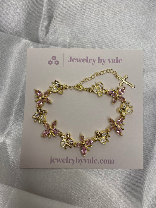 pink butterfly bracelet