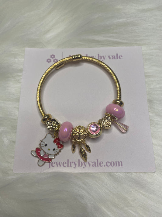 Pink HK charm bracelet