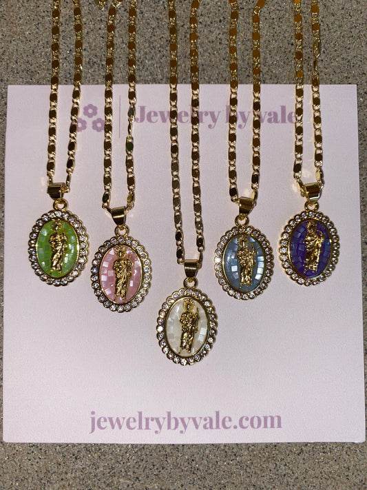 Marble San Judas necklace