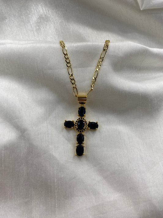 Gold black cross